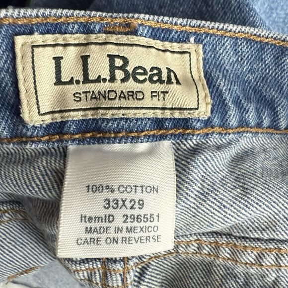 LL BEAN Men Blue Cotton Standard Fit Straight Leg Casual Western Jean 33x29 - Picture 8 of 15